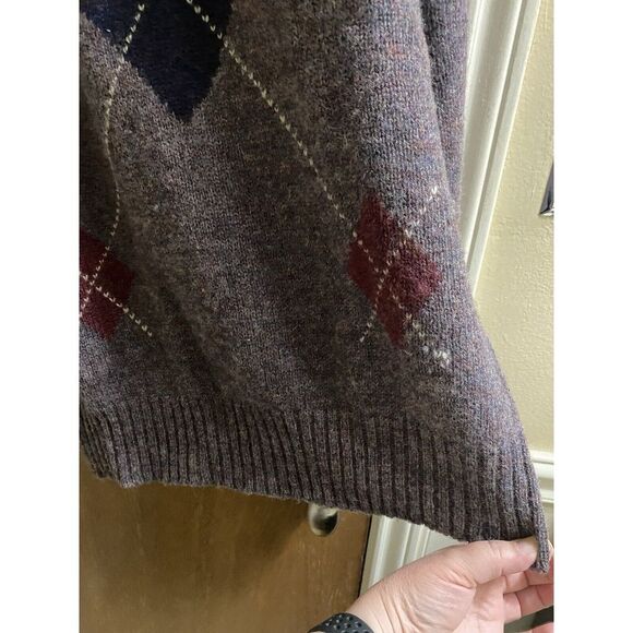 Vintage Cattivo Sweater Pullover 100% Pure Shetland Wool Argyle Patterns L Mauve - Picture 5 of 12